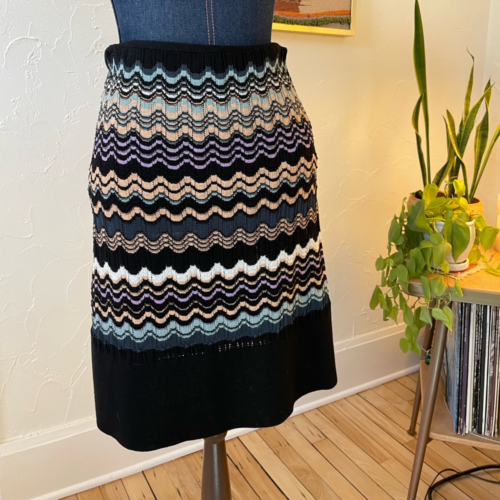 90s Missoni Zigzag Knit Pencil Skirt